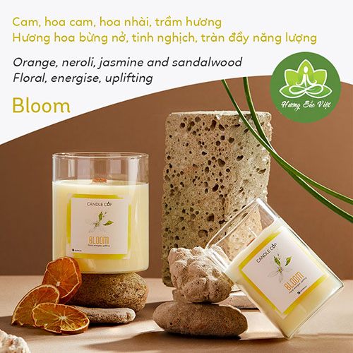 Nến thơm Agaya - Candle cup mùi hoa bưởi, hoa cam Bloom 100gr, 200gr, 300gr