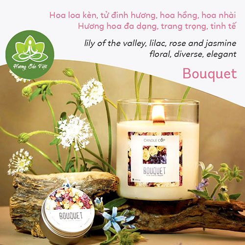 Nến thơm Agaya - Candle cup mùi Bouquet 100gr, 200gr, 300gr