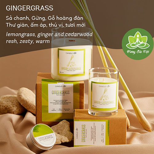 Nến thơm Agaya - Candle cup mùi GingerGrass Sả gừng 100gr, 200gr, 300gr