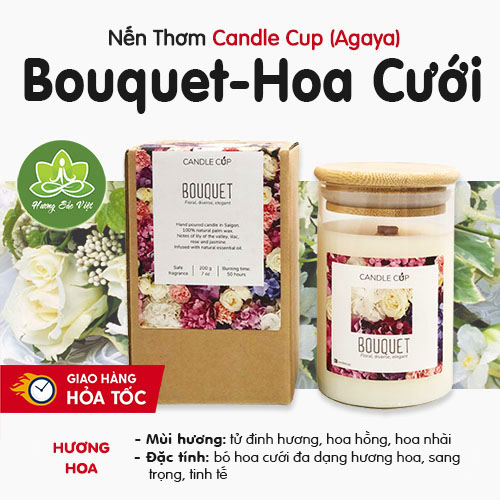 Nến thơm Agaya mùi Bouquet - Hoa Cưới