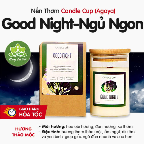 Nến thơm Agaya (Candle Cup) mùi Goodnight - Ngủ Ngon