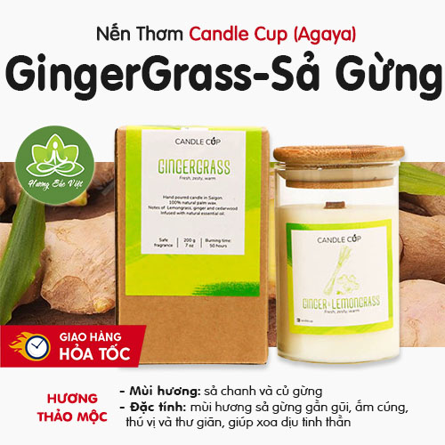 Nến thơm Agaya mùi GingerGrass - Sả Gừng