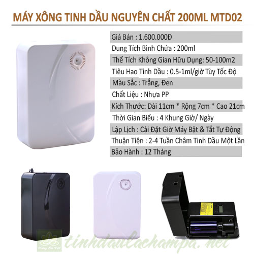 Máy xông tinh dầu treo tường, tự động phun theo lịch MTD02