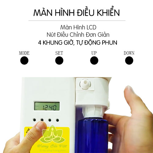 Máy xông tinh dầu treo tường, tự động phun theo lịch MTD02