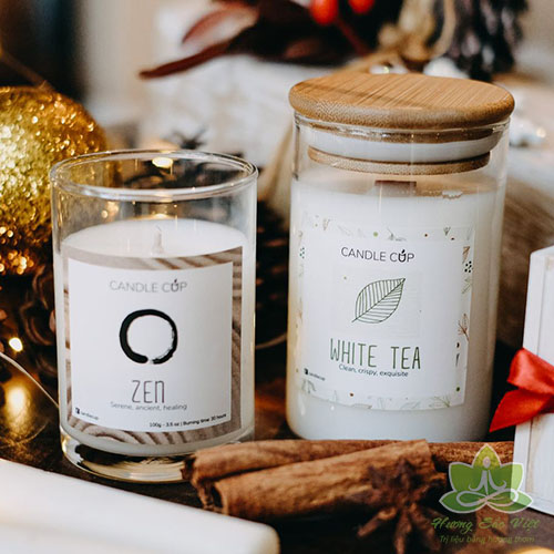 Nến thơm Agaya mùi Whitetea, hương trà xanh và chanh thơm tươi mát 