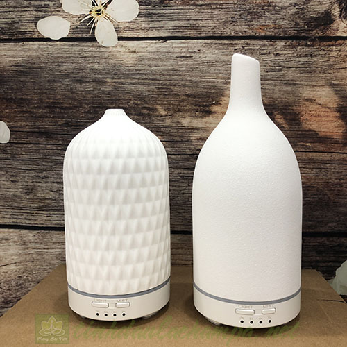Máy khuếch tán tinh dầu gốm kim cương MKT16 trắng