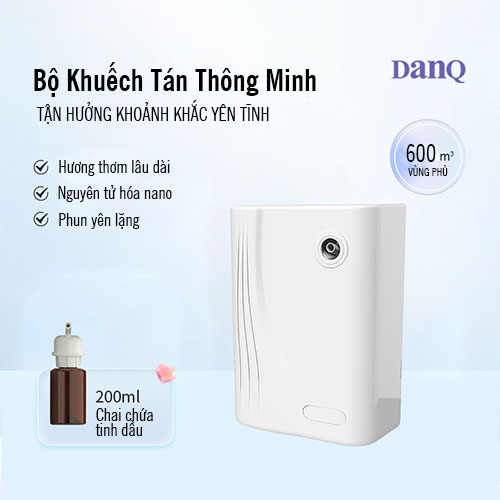 Máy xông tinh dầu nguyên chất treo tường không dùng nước, có app wifi 