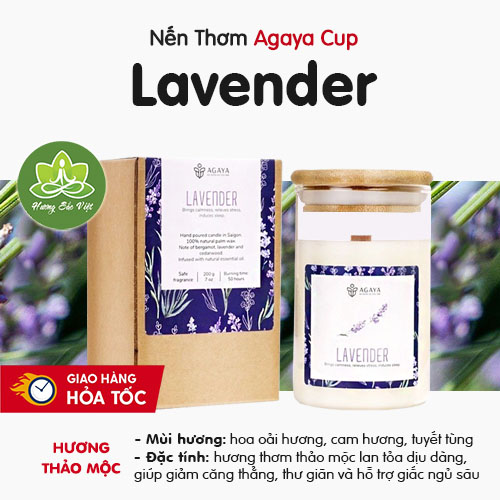 Nến thơm Agaya mùi Lavender - Hoa Oải Hương