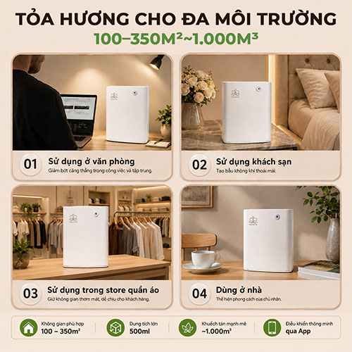 Máy khuếch tán tinh dầu sử dụng APP 500ml SP600
