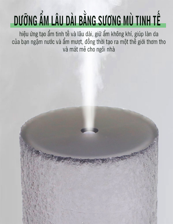 Máy khuyếch tán tinh dầu Trụ xám đèn 7 màu đẹp và sang trọng MKT01 Máy khuyếch tán tinh dầu Trụ xám đèn 7 màu đẹp và sang trọng MKT01