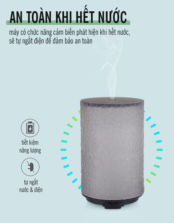 Máy khuyếch tán tinh dầu Trụ xám đèn 7 màu đẹp và sang trọng MKT01 Máy khuyếch tán tinh dầu Trụ xám đèn 7 màu đẹp và sang trọng MKT01